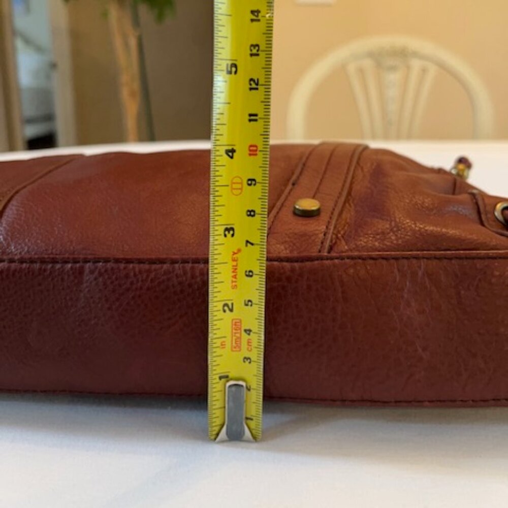 AMERICAN LEATHER CO | Delancy North-South Pebbled Leather Shoulder Bag-EUC - Picture 7 of 15